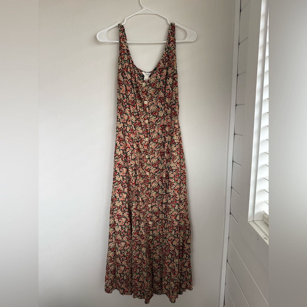 J. Crew Liberty of London Button up Multicolor Floral Midi Dress Size 2 / Small